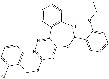 2-{3-[(2-chlorobenzyl)sulfanyl]-6,7-dihydro[1,2,4]triazino[5,6-d][3,1]benzoxazepin-6-yl}phenyl ethyl ether 结构式