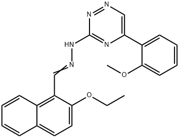 2-ethoxy-1-naphthaldehyde [5-(2-methoxyphenyl)-1,2,4-triazin-3-yl]hydrazone 结构式