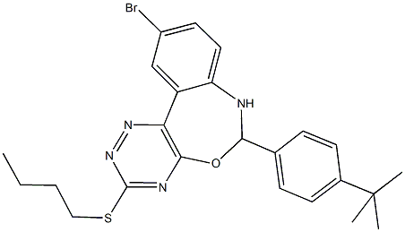 10-bromo-6-(4-tert-butylphenyl)-3-(butylsulfanyl)-6,7-dihydro[1,2,4]triazino[5,6-d][3,1]benzoxazepine 结构式