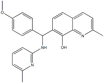 7-{(4-methoxyphenyl)[(6-methyl-2-pyridinyl)amino]methyl}-2-methyl-8-quinolinol 结构式