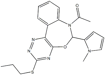 7-acetyl-6-(1-methyl-1H-pyrrol-2-yl)-3-(propylsulfanyl)-6,7-dihydro[1,2,4]triazino[5,6-d][3,1]benzoxazepine 结构式