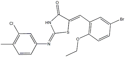 5-(5-bromo-2-ethoxybenzylidene)-2-[(3-chloro-4-methylphenyl)imino]-1,3-thiazolidin-4-one 结构式