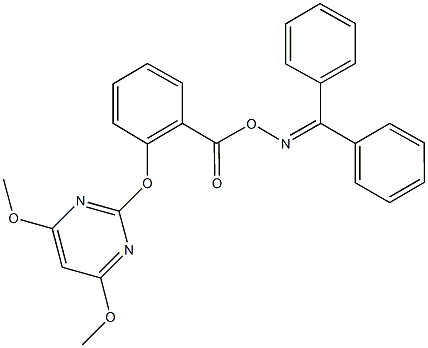 diphenylmethanone O-{2-[(4,6-dimethoxy-2-pyrimidinyl)oxy]benzoyl}oxime 结构式