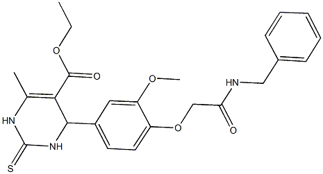 ethyl 4-{4-[2-(benzylamino)-2-oxoethoxy]-3-methoxyphenyl}-6-methyl-2-thioxo-1,2,3,4-tetrahydro-5-pyrimidinecarboxylate 结构式