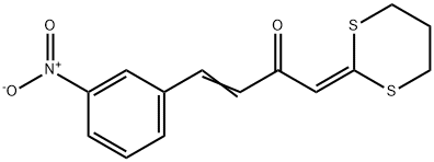 1-(1,3-dithian-2-ylidene)-4-{3-nitrophenyl}-3-buten-2-one 结构式