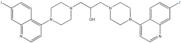 1,3-bis[4-(7-iodo-4-quinolinyl)-1-piperazinyl]-2-propanol 结构式
