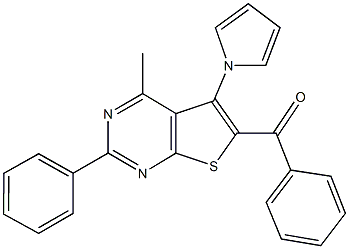 [4-methyl-2-phenyl-5-(1H-pyrrol-1-yl)thieno[2,3-d]pyrimidin-6-yl](phenyl)methanone 结构式