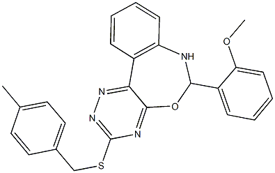 6-(2-methoxyphenyl)-3-[(4-methylbenzyl)sulfanyl]-6,7-dihydro[1,2,4]triazino[5,6-d][3,1]benzoxazepine 结构式