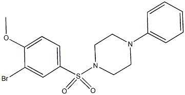 2-bromo-4-[(4-phenyl-1-piperazinyl)sulfonyl]phenyl methyl ether 结构式