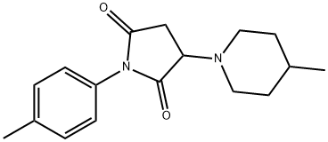 1-(4-methylphenyl)-3-(4-methyl-1-piperidinyl)-2,5-pyrrolidinedione 结构式