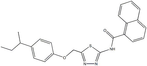 N-{5-[(4-sec-butylphenoxy)methyl]-1,3,4-thiadiazol-2-yl}-1-naphthamide 结构式