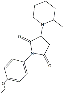 1-(4-ethoxyphenyl)-3-(2-methyl-1-piperidinyl)-2,5-pyrrolidinedione 结构式