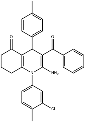 2-amino-3-benzoyl-1-(3-chloro-4-methylphenyl)-4-(4-methylphenyl)-4,6,7,8-tetrahydro-5(1H)-quinolinone 结构式