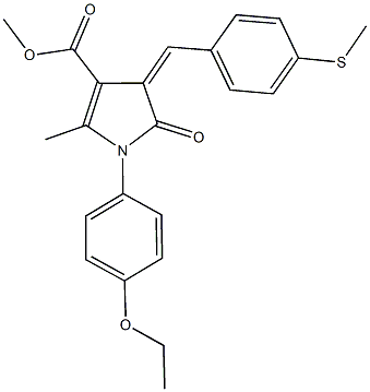 methyl 1-(4-ethoxyphenyl)-2-methyl-4-[4-(methylsulfanyl)benzylidene]-5-oxo-4,5-dihydro-1H-pyrrole-3-carboxylate 结构式