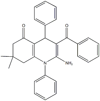 2-amino-3-benzoyl-7,7-dimethyl-1,4-diphenyl-4,6,7,8-tetrahydro-5(1H)-quinolinone 结构式