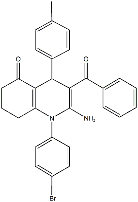 2-amino-3-benzoyl-1-(4-bromophenyl)-4-(4-methylphenyl)-4,6,7,8-tetrahydro-5(1H)-quinolinone 结构式