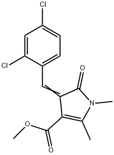 methyl 4-(2,4-dichlorobenzylidene)-1,2-dimethyl-5-oxo-4,5-dihydro-1H-pyrrole-3-carboxylate 结构式