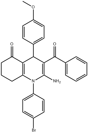 2-amino-3-benzoyl-1-(4-bromophenyl)-4-(4-methoxyphenyl)-4,6,7,8-tetrahydro-5(1H)-quinolinone 结构式