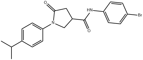 N-(4-bromophenyl)-1-(4-isopropylphenyl)-5-oxo-3-pyrrolidinecarboxamide 结构式