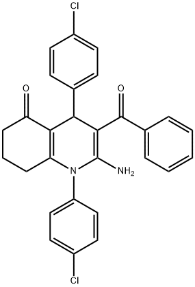 2-amino-3-benzoyl-1,4-bis(4-chlorophenyl)-4,6,7,8-tetrahydro-5(1H)-quinolinone 结构式