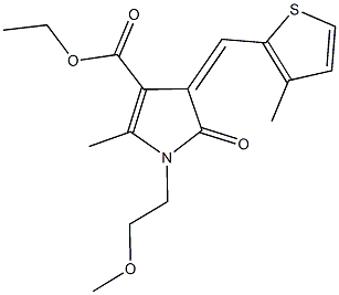 ethyl 1-(2-methoxyethyl)-2-methyl-4-[(3-methyl-2-thienyl)methylene]-5-oxo-4,5-dihydro-1H-pyrrole-3-carboxylate 结构式