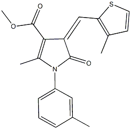 methyl 2-methyl-1-(3-methylphenyl)-4-[(3-methyl-2-thienyl)methylene]-5-oxo-4,5-dihydro-1H-pyrrole-3-carboxylate 结构式