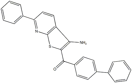 (3-amino-6-phenylthieno[2,3-b]pyridin-2-yl)([1,1'-biphenyl]-4-yl)methanone 结构式