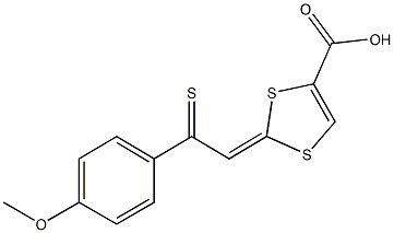 2-[2-(4-methoxyphenyl)-2-thioxoethylidene]-1,3-dithiole-4-carboxylic acid 结构式