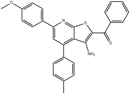 [3-amino-6-(4-methoxyphenyl)-4-(4-methylphenyl)thieno[2,3-b]pyridin-2-yl](phenyl)methanone 结构式