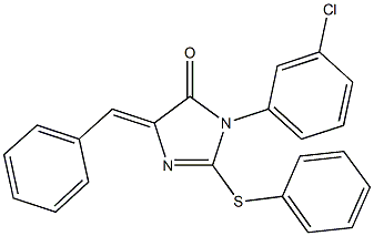 5-benzylidene-3-(3-chlorophenyl)-2-(phenylsulfanyl)-3,5-dihydro-4H-imidazol-4-one 结构式