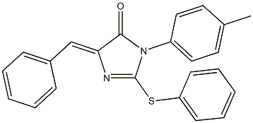 5-benzylidene-3-(4-methylphenyl)-2-(phenylsulfanyl)-3,5-dihydro-4H-imidazol-4-one 结构式