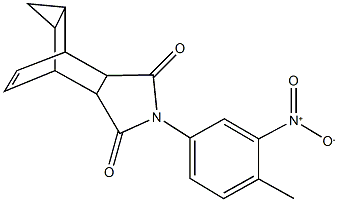 4-{3-nitro-4-methylphenyl}-4-azatetracyclo[5.3.2.0~2,6~.0~8,10~]dodec-11-ene-3,5-dione 结构式