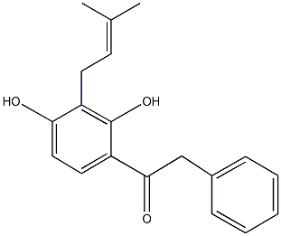 1-[2,4-dihydroxy-3-(3-methyl-2-butenyl)phenyl]-2-phenylethanone 结构式