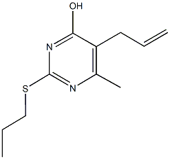 5-allyl-6-methyl-2-(propylsulfanyl)-4-pyrimidinol 结构式