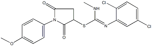 1-(4-methoxyphenyl)-2,5-dioxo-3-pyrrolidinyl N'-(2,5-dichlorophenyl)-N-methylimidothiocarbamate 结构式