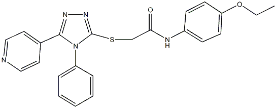 N-(4-ethoxyphenyl)-2-{[4-phenyl-5-(4-pyridinyl)-4H-1,2,4-triazol-3-yl]sulfanyl}acetamide 结构式