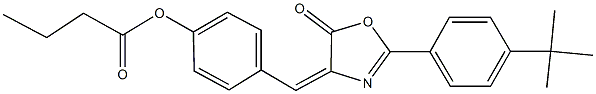 4-[(2-(4-tert-butylphenyl)-5-oxo-1,3-oxazol-4(5H)-ylidene)methyl]phenyl butyrate 结构式