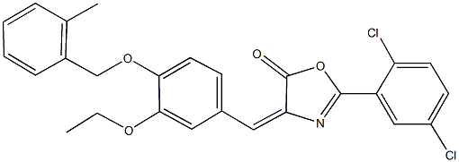 2-(2,5-dichlorophenyl)-4-{3-ethoxy-4-[(2-methylbenzyl)oxy]benzylidene}-1,3-oxazol-5(4H)-one 结构式