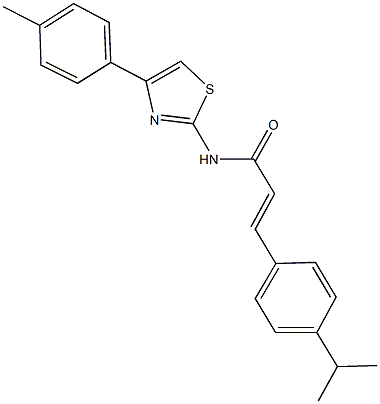 3-(4-isopropylphenyl)-N-[4-(4-methylphenyl)-1,3-thiazol-2-yl]acrylamide 结构式
