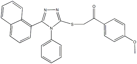 1-(4-methoxyphenyl)-2-{[5-(1-naphthyl)-4-phenyl-4H-1,2,4-triazol-3-yl]sulfanyl}ethanone 结构式