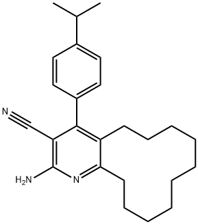 2-amino-4-(4-isopropylphenyl)-5,6,7,8,9,10,11,12,13,14-decahydrocyclododeca[b]pyridine-3-carbonitrile 结构式