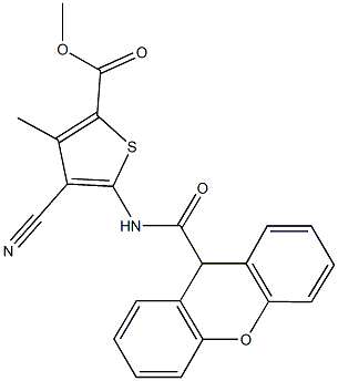 methyl 4-cyano-3-methyl-5-[(9H-xanthen-9-ylcarbonyl)amino]-2-thiophenecarboxylate 结构式