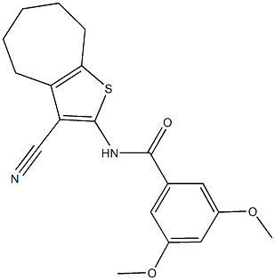 N-(3-cyano-5,6,7,8-tetrahydro-4H-cyclohepta[b]thien-2-yl)-3,5-dimethoxybenzamide 结构式