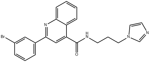 2-(3-bromophenyl)-N-[3-(1H-imidazol-1-yl)propyl]-4-quinolinecarboxamide 结构式
