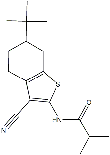 N-(6-tert-butyl-3-cyano-4,5,6,7-tetrahydro-1-benzothien-2-yl)-2-methylpropanamide 结构式