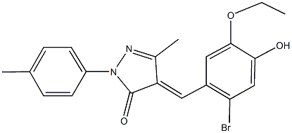 4-(2-bromo-5-ethoxy-4-hydroxybenzylidene)-5-methyl-2-(4-methylphenyl)-2,4-dihydro-3H-pyrazol-3-one 结构式