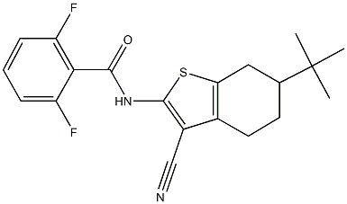 N-[6-(tert-butyl)-3-cyano-4,5,6,7-tetrahydro-1-benzothiophen-2-yl]-2,6-difluorobenzamide 结构式