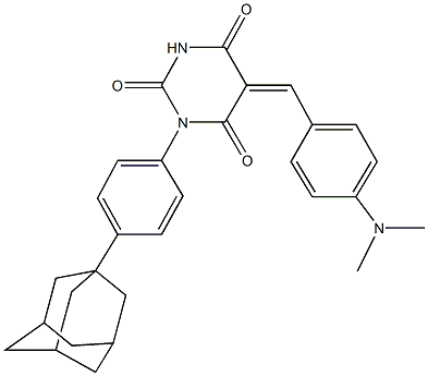 1-[4-(1-adamantyl)phenyl]-5-[4-(dimethylamino)benzylidene]-2,4,6(1H,3H,5H)-pyrimidinetrione 结构式