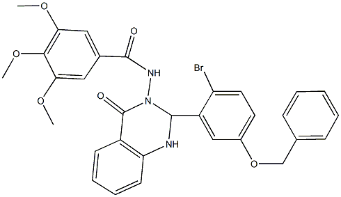 N-(2-[5-(benzyloxy)-2-bromophenyl]-4-oxo-1,4-dihydro-3(2H)-quinazolinyl)-3,4,5-trimethoxybenzamide 结构式