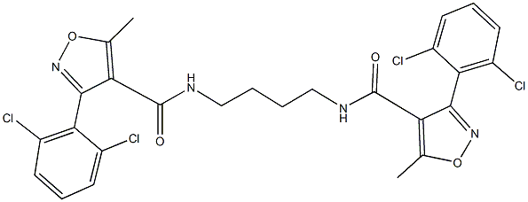 3-(2,6-dichlorophenyl)-N-[4-({[3-(2,6-dichlorophenyl)-5-methyl-4-isoxazolyl]carbonyl}amino)butyl]-5-methyl-4-isoxazolecarboxamide 结构式